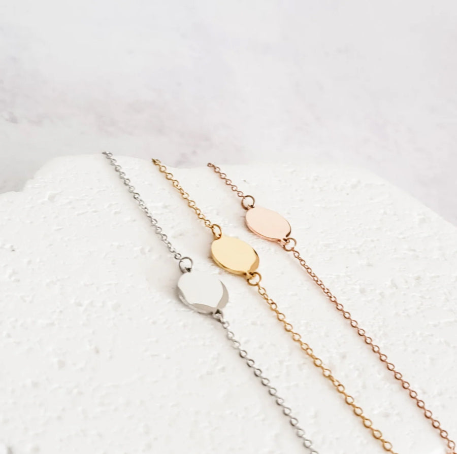 Round Charm Cable Chain Bracelet