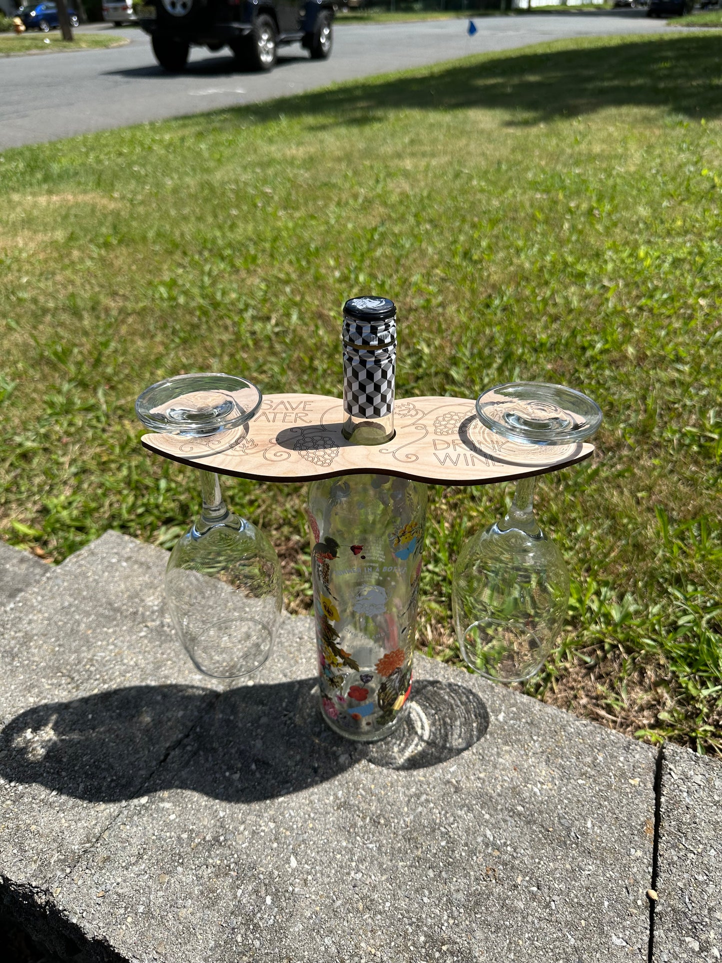 Wine Glass Caddy (Save Water Drink Wine)