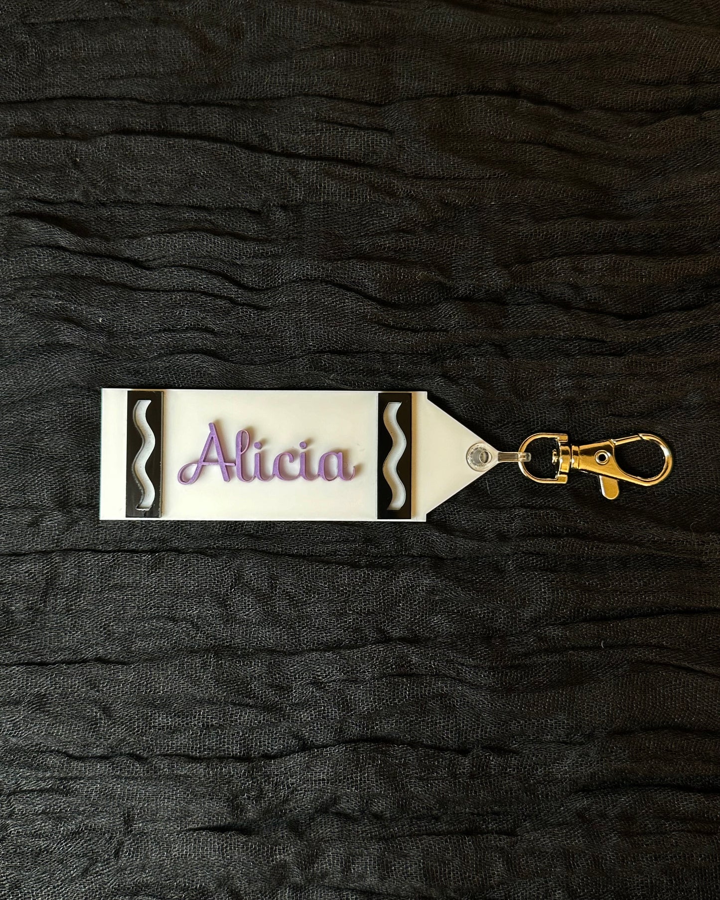 Crayon Backpack Tag