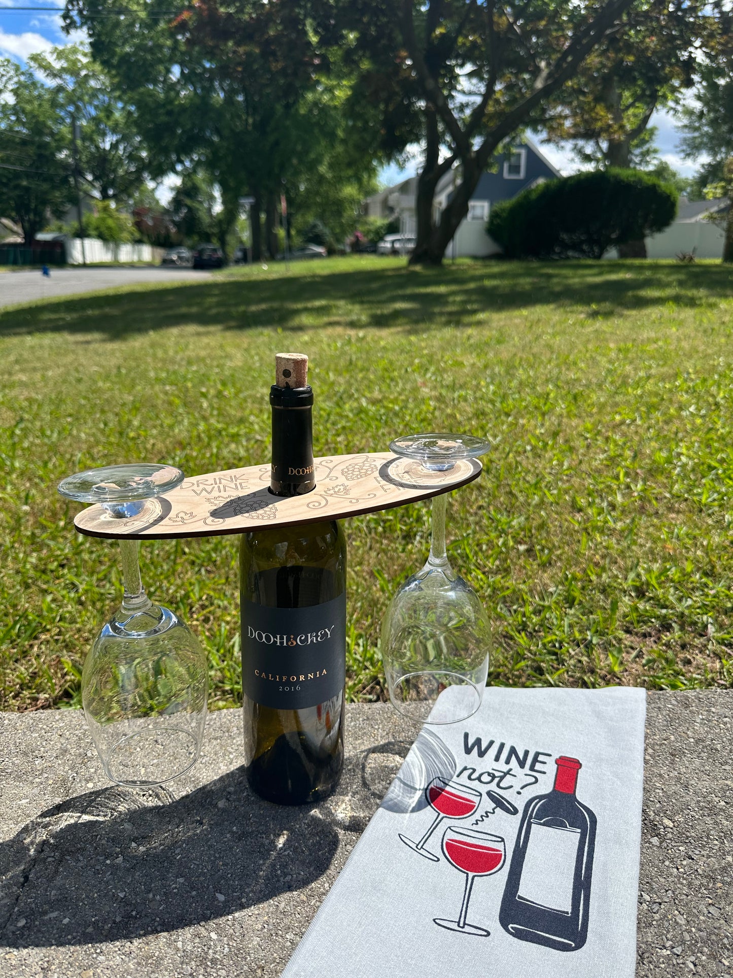 Wine Glass Caddy (Drink Wine Feel Fine)