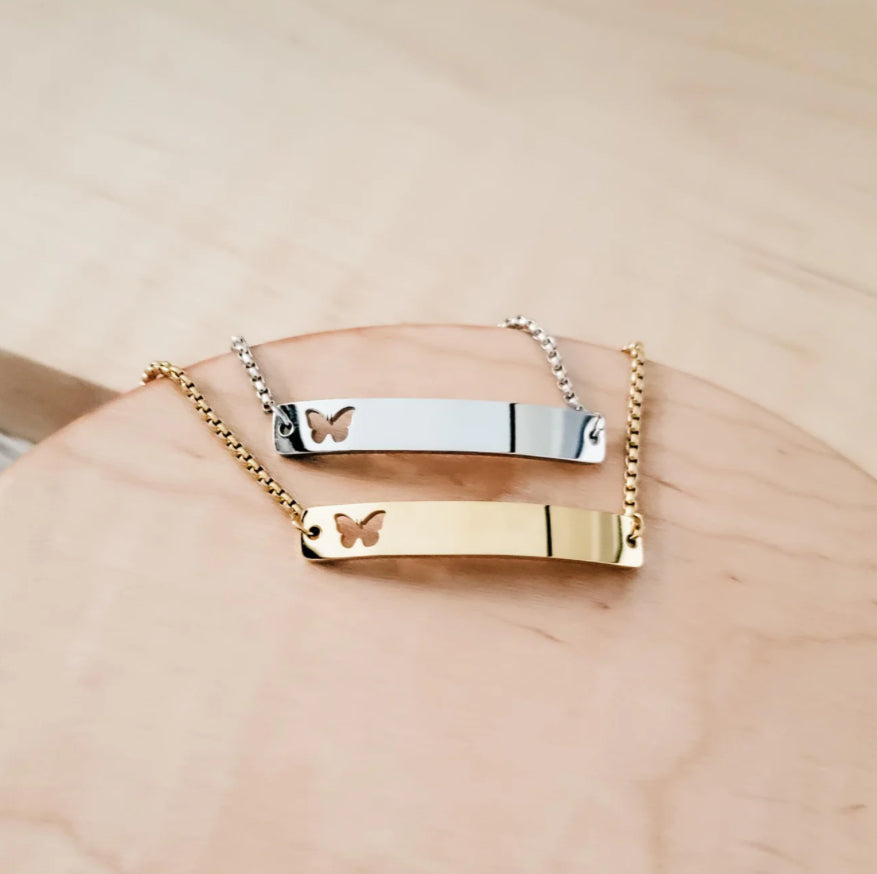 Butterfly cutout Bar Bracelet