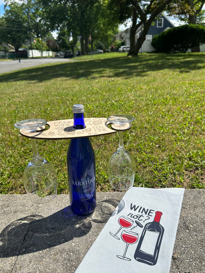 Wine Glass Caddy (Drink Wine Feel Fine)