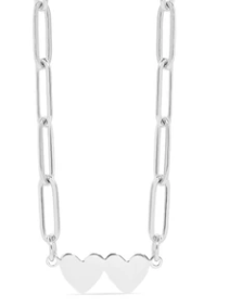 2 Heart Paperclip Necklace