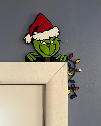 Grinch Lights Door Corner