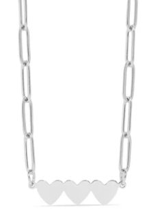 3 Heart Paperclip Necklace