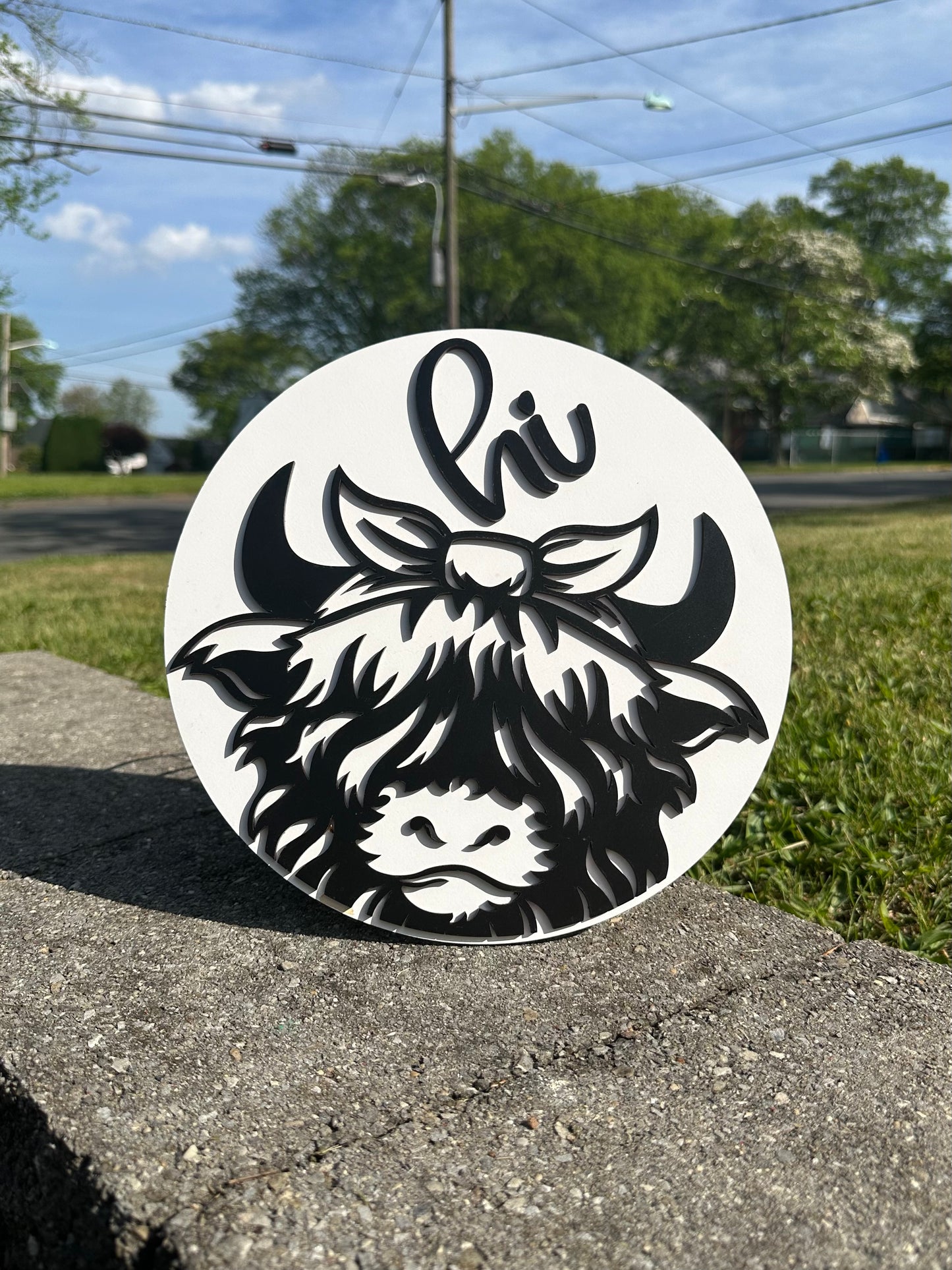 Cow Hi Sign