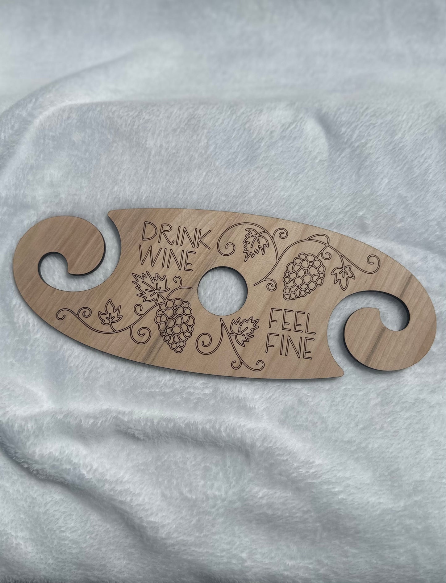 Wine Glass Caddy (Drink Wine Feel Fine)