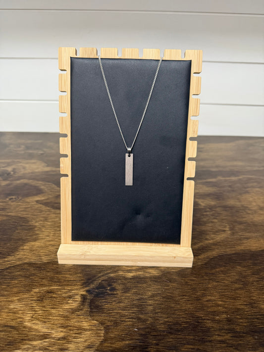 Flat Black Bar Necklace