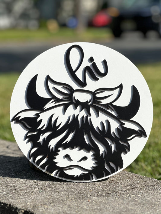 Cow Hi Sign