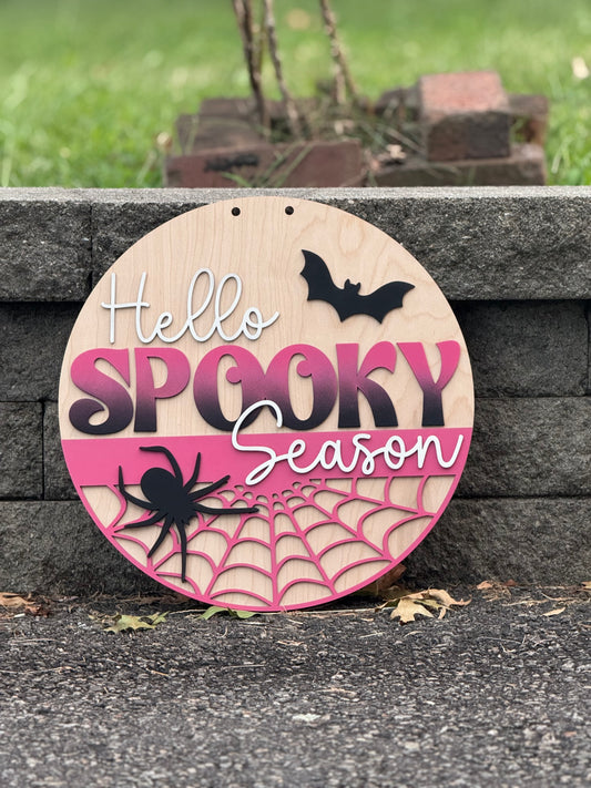 Hello Spooky Season Halloween Sign