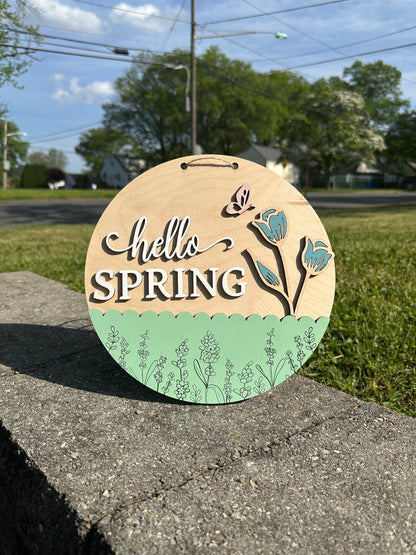 Hello Spring Sign