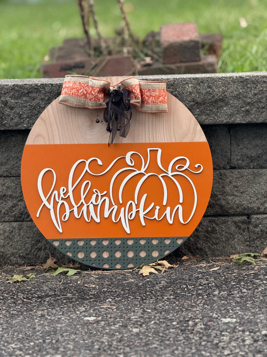 Hello Pumpkin Fall Sign