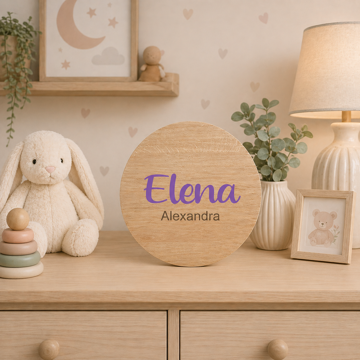 Custom Baby Name Sign – Birth Stats 4"