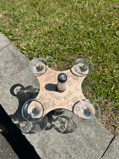 Wine Glass Caddy (Save Water Drink Wine)