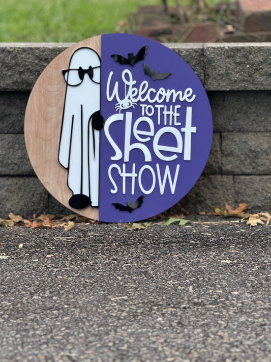Welcome the to Sheet Show Halloween Sign
