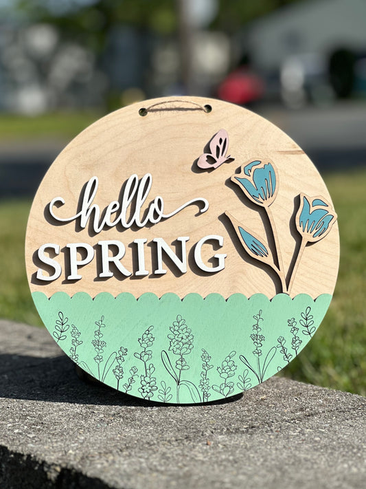 Hello Spring Sign