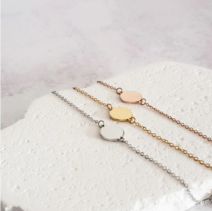 Round Charm Cable Chain Bracelet