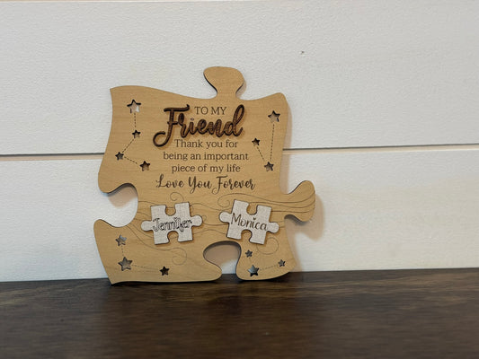 Custom Puzzle Piece Friendship Sign – Personalized Gift
