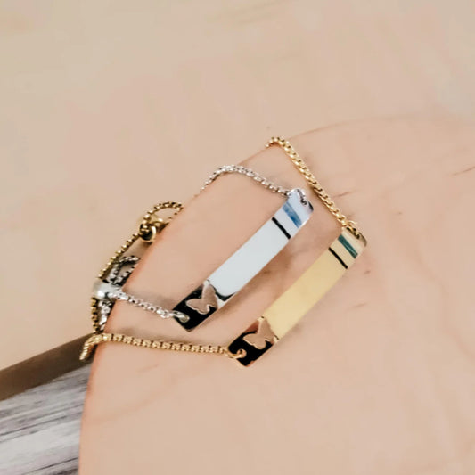 Butterfly cutout Bar Bracelet