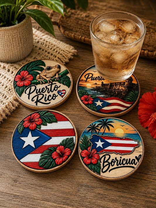 Puerto Rico Inspired Coasters 🇵🇷